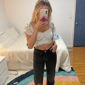 O.Vianca Puff Sleeve Tie Top